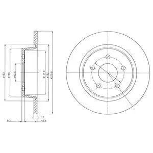Гальмівний диск зад. C-Max II 10-/Kuga II 12-/Connect 13- (280x51mm) Delphi BG4533C (фото 1)
