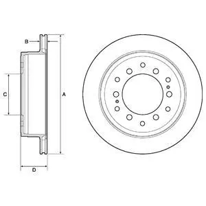Гальмівний диск задн. Land Cruiser/Fortuner/Prado/FJ Cruiser/GX 05- Delphi BG4747C (фото 1)