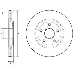 Гальмівний диск пер. Dodge Journey 08- (330x28) Delphi BG4759C