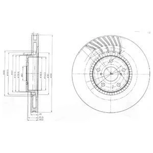 Диск гальмівний передн лів LEXUS GS, IS II, IS III, RC TOYOTA MARK X II 2.0-4.6 04.05- Delphi BG9011