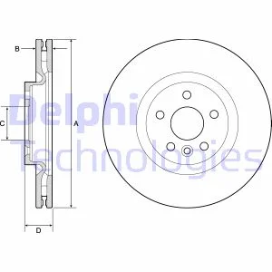 Диск гальмівний передн лів/прав JAGUAR E-PACE LAND ROVER DISCOVERY SPORT, RANGE ROVER EVOQUE 2.0-2.2D 06.11- Delphi BG9183C