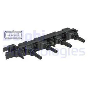 Котушка запалювання CITROEN C4, C4 I, C8 PEUGEOT 206, 307, 406, 407, 607, 807 1.8/2.0/2.2 02.00- Delphi GN10502-12B1 (фото 1)