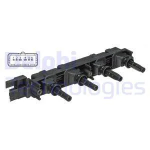 Котушка запалювання CITROEN C4, C4 I, C8 PEUGEOT 206, 307, 406, 407, 607, 807 1.8/2.0/2.2 02.00- Delphi GN10502-12B1