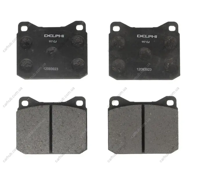 Комплект гальмівних колодок передн, MERCEDES S (C126) VW LT 28-35 I, LT 40-55 I 2.0-5.5 04.75-06.96 Delphi LP0117 (фото 1)