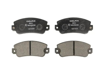 Комплект гальмівних колодок передн, ABARTH RITMO ALFA ROMEO 145, 146, 155 FIAT 131, 147, ARGENTA, BARCHETTA, PANDA, PUNTO, REGATA, RITMO, TEMPRA, TIPO, UNO LANCIA DEDRA 0.65-2.5D 10.76-06.06 Delphi LP0353