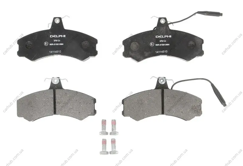 Комплект гальмівних колодок передн, ALFA ROMEO AR 6 CITROEN C25, C35 FIAT DUCATO, TALENTO PEUGEOT J5 1.8-2.5D 11.73-07.94 Delphi LP0378 (фото 1)