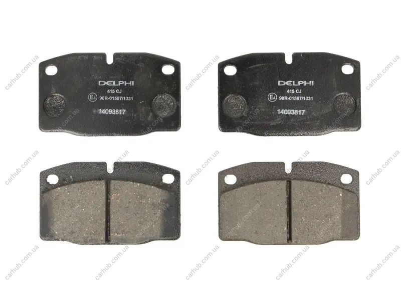 Комплект гальмівних колодок передн, LOTUS ELAN OPEL ASCONA B, ASCONA C, ASTRA F, ASTRA F CLASSIC, ASTRA G, CALIBRA A, COMBO, CORSA A, CORSA A TR, CORSA B, KADETT D, KADETT E 1.0-2.6 09.75-01.05 Delphi LP0415 (фото 1)