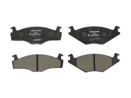 Комплект гальмівних колодок передн, SEAT CORDOBA, CORDOBA VARIO, IBIZA II, TOLEDO I VW GOLF I, GOLF II, GOLF III, JETTA I, JETTA II, PASSAT B2, PASSAT B3/B4, POLO 1.0-2.2 08.76-10.02 Delphi LP0420
