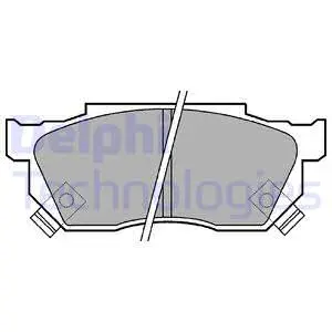 Комплект гальмівних колодок передн, HONDA CIVIC IV, CIVIC V, CRX I, CRX II, JAZZ II, PRELUDE II 1.2-1.8 10.83-10.08 Delphi LP0445 (фото 1)