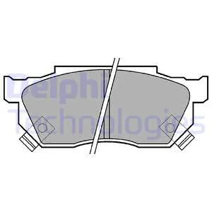 Комплект гальмівних колодок передн, HONDA CIVIC IV, CIVIC V, CRX I, CRX II, JAZZ II, PRELUDE II 1.2-1.8 10.83-10.08 Delphi LP0445