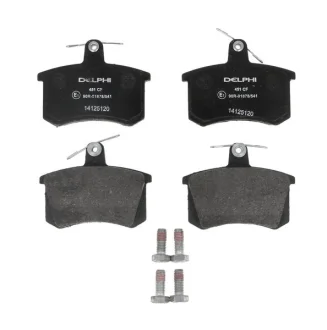Комплект гальмівних колодок задн, ALFA ROMEO 145, 146, 155, 164, 33, GTV, SPIDER AUDI 100 C2, 100 C3, 100 C4, 200 C2, 200 C3, 80 B2, 80 B3, 80 B4, 90 B2, 90 B3, A4 B5, A6 C4 1.3-4.2 08.75- Delphi LP0451