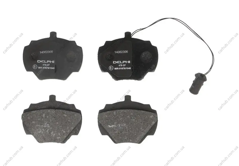 Комплект гальмівних колодок задн, LAND ROVER 90 I, DEFENDER, DISCOVERY I, RANGE ROVER I, RANGE ROVER II 2.0-4.3 08.81-02.16 Delphi LP0475 (фото 1)
