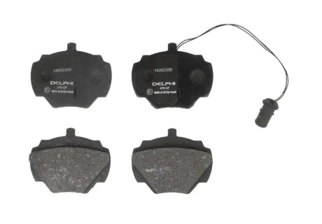 Комплект гальмівних колодок задн, LAND ROVER 90 I, DEFENDER, DISCOVERY I, RANGE ROVER I, RANGE ROVER II 2.0-4.3 08.81-02.16 Delphi LP0475