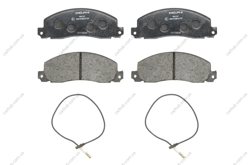 Комплект гальмівних колодок передн, OPEL ARENA RENAULT TRAFIC ASTON MARTIN DB7 VOLANTE 1.4-3.2 03.80-12.01 Delphi LP0504 (фото 1)