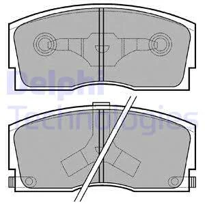 Комплект гальмівних колодок передн, DAIHATSU APPLAUSE I, APPLAUSE II, CHARADE II, CHARADE III, CHARADE IV 1.0-1.6 10.83-09.00 Delphi LP0626