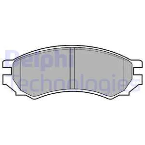 Комплект гальмівних колодок передн, NISSAN NAVARA, PRIMERA, SUNNY III 1.6-2.5D 06.90-10.01 Delphi LP0670
