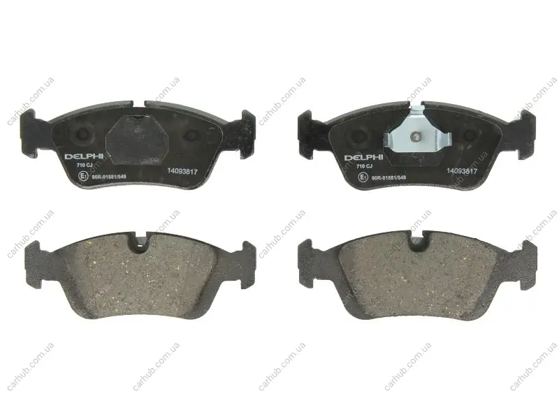 Комплект гальмівних колодок передн, BMW 3 (E36), 3 (E46), Z3 (E36), Z4 (E85) 1.6-3.0 09.90-02.09 Delphi LP0710 (фото 1)
