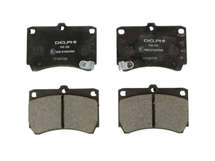 Комплект гальмівних колодок передн, KIA AVELLA, RIO I MAZDA 121 II, 323 C IV, 323 C V, 323 F IV, 323 F V, 323 P V, 323 S IV, 323 S V, DEMIO, MX-3 1.1-1.8 06.89-02.05 Delphi LP0743