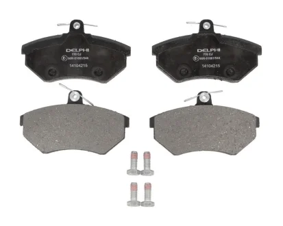 Комплект гальмівних колодок передн, AUDI 80 B4, A4 B5 SEAT AROSA, CORDOBA, CORDOBA VARIO, IBIZA II, INCA, TOLEDO I VW CADDY, CADDY II, CADDY III, CORRADO, GOLF II, GOLF III 1.0-2.8 08.83-06.09 Delphi LP0770