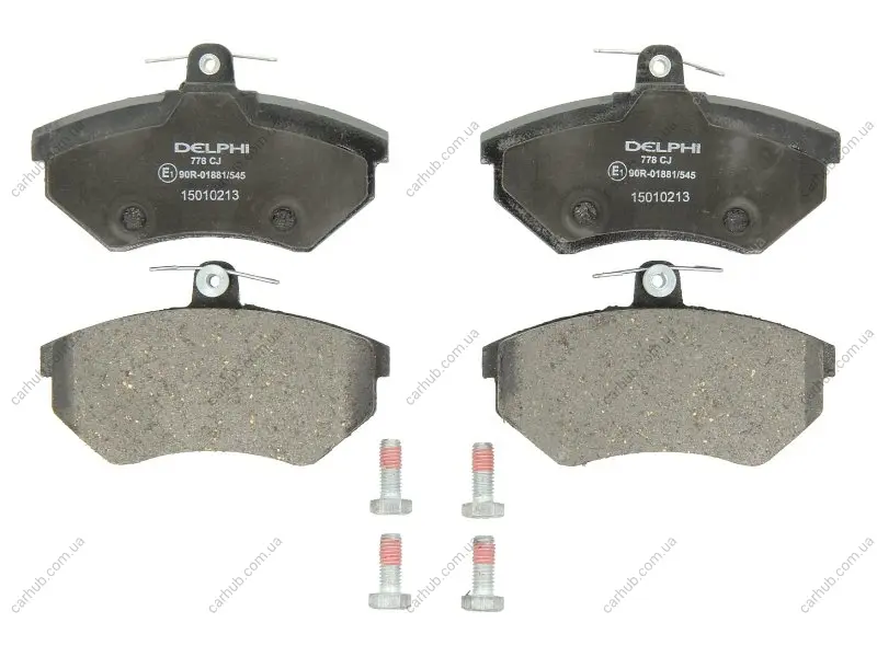 Комплект гальмівних колодок передн, AUDI 100 C3, 80 B3, 80 B4, A4 B5, CABRIOLET B3 CHERY COWIN, TIGGO SEAT CORDOBA, CORDOBA VARIO, IBIZA II, INCA, TOLEDO I VW CADDY 1.0-2.9 08.83-10.16 Delphi LP0778 (фото 1)