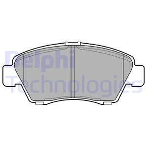 Комплект гальмівних колодок передн, ACURA RSX HONDA CIVIC V, CIVIC VI, CIVIC VII, CIVIC VIII, CRX III, INTEGRA, JAZZ III 1.3H-2.0 10.91-06.14 Delphi LP0809