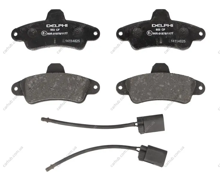 Комплект гальмівних колодок задн, FORD COUGAR, MONDEO I, MONDEO II 1.6-2.5 01.93-12.01 Delphi LP0853 (фото 1)