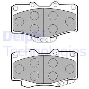 Комплект гальмівних колодок передн, BMW 7 (E38) TOYOTA 4 RUNNER II, 4 RUNNER III, FORTUNER, HILUX IV, HILUX V, HILUX VI, HILUX VII, LAND CRUISER, LAND CRUISER 80, LAND CRUISER 90 2.2-4.5 08.80- Delphi LP0854 (фото 1)