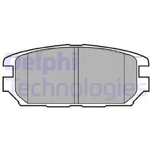 Комплект гальмівних колодок задн, DODGE STEALTH MITSUBISHI CARISMA, ECLIPSE IV, GALANT VII, GRANDIS, LANCER IV, LANCER V, LANCER VI, LANCER VII, SIGMA, SPACE 2.0-3.8 09.90-12.08 Delphi LP0921 (фото 1)
