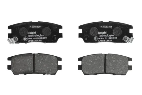 Комплект гальмівних колодок задн, MITSUBISHI DELICA / SPACE GEAR, ECLIPSE III, ECLIPSE IV, L400, PAJERO CLASSIC, PAJERO I, PAJERO II, PAJERO SPORT I, SIGMA 2.0-3.8 04.87- Delphi LP0954