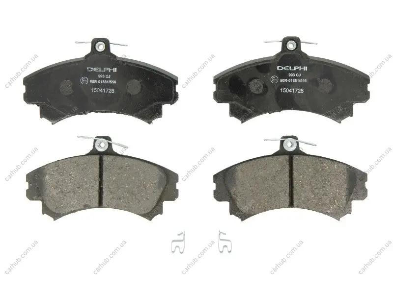 Комплект гальмівних колодок передн, VOLVO S40 I, V40 MITSUBISHI CARISMA, COLT CZC VI, COLT VI, SPACE STAR SMART FORFOUR 1.3-2.0 05.95-06.12 Delphi LP0993 (фото 1)