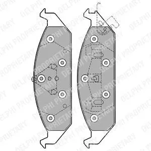 Комплект гальмівних колодок задн/передн, CHRYSLER CIRRUS, SEBRING, STRATUS DODGE AVENGER, STRATUS 2.0/2.4/2.5 05.94-04.01 Delphi LP1161 (фото 1)