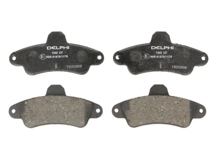 Комплект гальмівних колодок задн, FORD COUGAR, MONDEO I, MONDEO II 1.6-2.5 01.93-12.01 Delphi LP1242