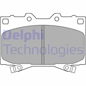 Комплект гальмівних колодок передн, LEXUS LX TOYOTA LAND CRUISER, LAND CRUISER 100, SEQUOIA, TUNDRA 3.4/4.2D/4.7 01.90- Delphi LP1308 (фото 1)
