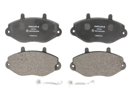 Комплект гальмівних колодок передн, FORD TRANSIT, TRANSIT TOURNEO 2.0-2.5D 04.91-12.00 Delphi LP1418