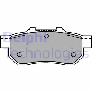 Комплект гальмівних колодок задн, HONDA CIVIC V, CIVIC VI, CRX III, JAZZ II, JAZZ IV SUZUKI SWIFT I 1.2-1.6 10.84- Delphi LP1456 (фото 1)