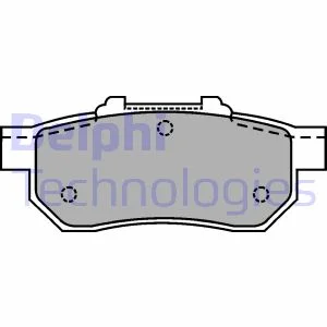 Комплект гальмівних колодок задн, HONDA CIVIC V, CIVIC VI, CRX III, JAZZ II, JAZZ IV SUZUKI SWIFT I 1.2-1.6 10.84- Delphi LP1456