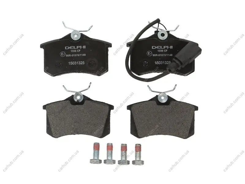 Комплект гальмівних колодок задн, AUDI A4 B5 FORD GALAXY I, GALAXY MK I PEUGEOT 807 SEAT ALHAMBRA, IBIZA IV, IBIZA IV SC, IBIZA IV ST, TOLEDO I, TOLEDO II SKODA OCTAVIA I 1.2-2.8 05.91- Delphi LP1556 (фото 1)