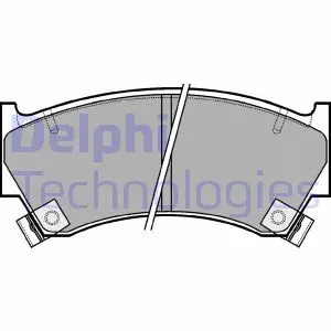 Комплект гальмівних колодок передн, NISSAN ALMERA I 1.4-2.0D 07.95-07.00 Delphi LP1590 (фото 1)