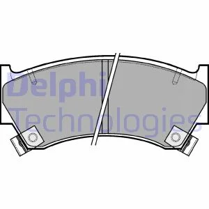Комплект гальмівних колодок передн, NISSAN ALMERA I 1.4-2.0D 07.95-07.00 Delphi LP1590