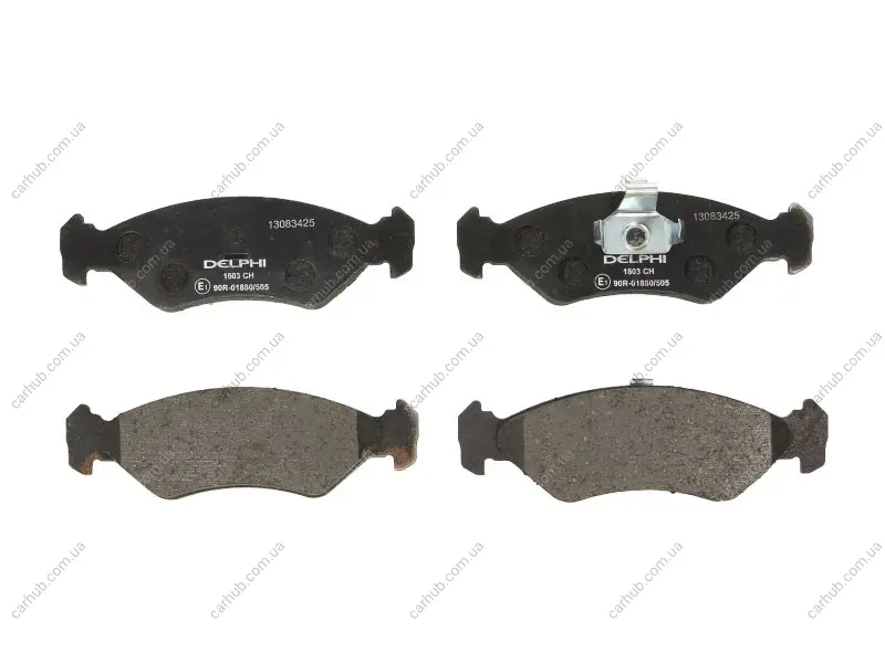 Комплект гальмівних колодок передн, FORD COURIER, FIESTA, FIESTA III, FIESTA IV, FIESTA V, KA MAZDA 121 III 1.0-1.8D 03.89-12.11 Delphi LP1603 (фото 1)