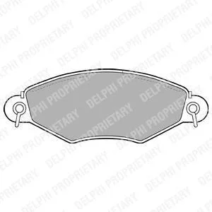 Комплект гальмівних колодок передн, CITROEN XSARA KIA CARNIVAL I NISSAN KUBISTAR PEUGEOT 206, 306 1.1-2.9D 04.93-12.12 Delphi LP1617