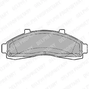 Комплект гальмівних колодок передн, FORD F-250 FORD USA BRONCO II, E, EXPLORER, F-250, F-250 SUPER DUTY, F-350, RANGER MAZDA B-SERIE 2.3-7.5 09.85- Delphi LP1625 (фото 1)