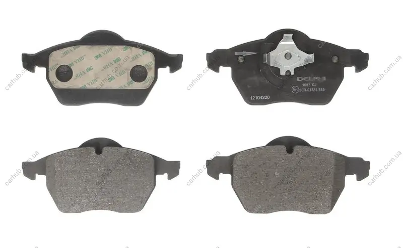 Комплект гальмівних колодок передн, VOLVO 850, C70 I, S70, V70 I, XC70 I 2.0-2.5D 06.91-10.05 Delphi LP1687 (фото 1)