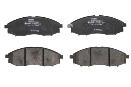 Комплект гальмівних колодок передн, NISSAN MURANO I, NAVARA, NAVARA NP300, NP300, PATHFINDER II, PATHFINDER III, PICK UP, PRIMERA 1.6-3.5 06.90- Delphi LP1772
