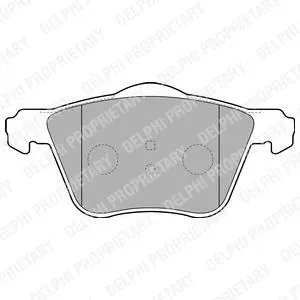 Комплект гальмівних колодок передн, VOLVO S60 I, S80 I, S80 II, V70 II, V70 III, XC70 I, XC70 II, XC90 I 1.6D-4.4 01.99-12.16 Delphi LP1787 (фото 1)
