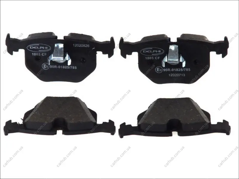 Комплект гальмівних колодок задн, BMW 3 (E46), 5 (E34), 5 (E39), 7 (E38), 8 (E31), X3 (E83), X5 (E53), Z4 (E85), Z4 (E86), Z8 (E52) LAND ROVER RANGE ROVER III 2.0-5.6 01.90-08.12 Delphi LP1803 (фото 1)