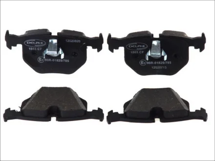 Комплект гальмівних колодок задн, BMW 3 (E46), 5 (E34), 5 (E39), 7 (E38), 8 (E31), X3 (E83), X5 (E53), Z4 (E85), Z4 (E86), Z8 (E52) LAND ROVER RANGE ROVER III 2.0-5.6 01.90-08.12 Delphi LP1803