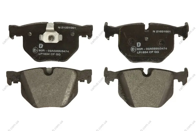 Комплект гальмівних колодок задн, BMW 7 (E65, E66, E67), X5 (E53) 3.0-4.8 10.01-12.09 Delphi LP1834 (фото 1)