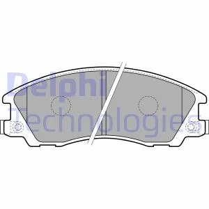 Комплект гальмівних колодок передн, HYUNDAI TERRACAN 2.5D/2.9D/3.5 11.01-12.06 Delphi LP1853