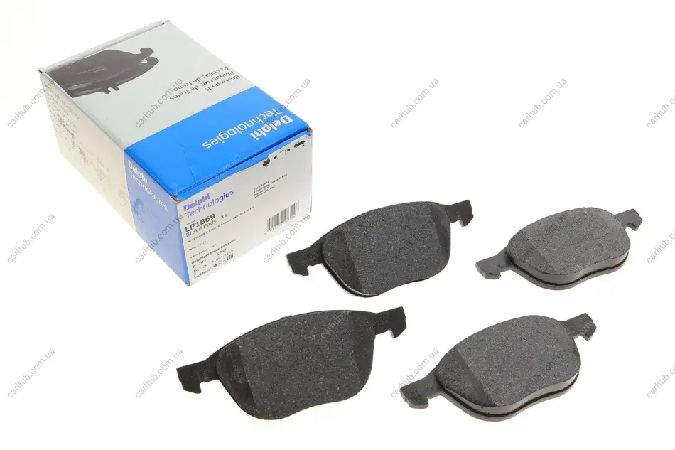 Колодки гальмівні (передні) Ford Focus/Kuga/Connect/Mazda 3/5/Volvo C30/C70/S40 03- (Continental) DELPHI Delphi LP1869 (фото 1)